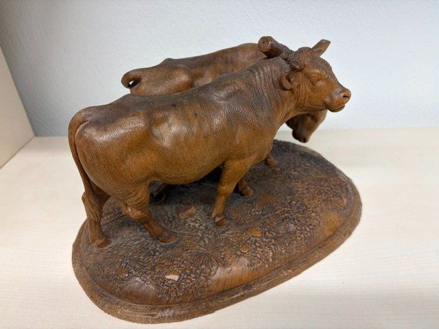 Statuette: geschnitztes Ochsengespann, Brienz, Johann Huggler – Usato da Galgenen venduto da Crystaldisplay 4