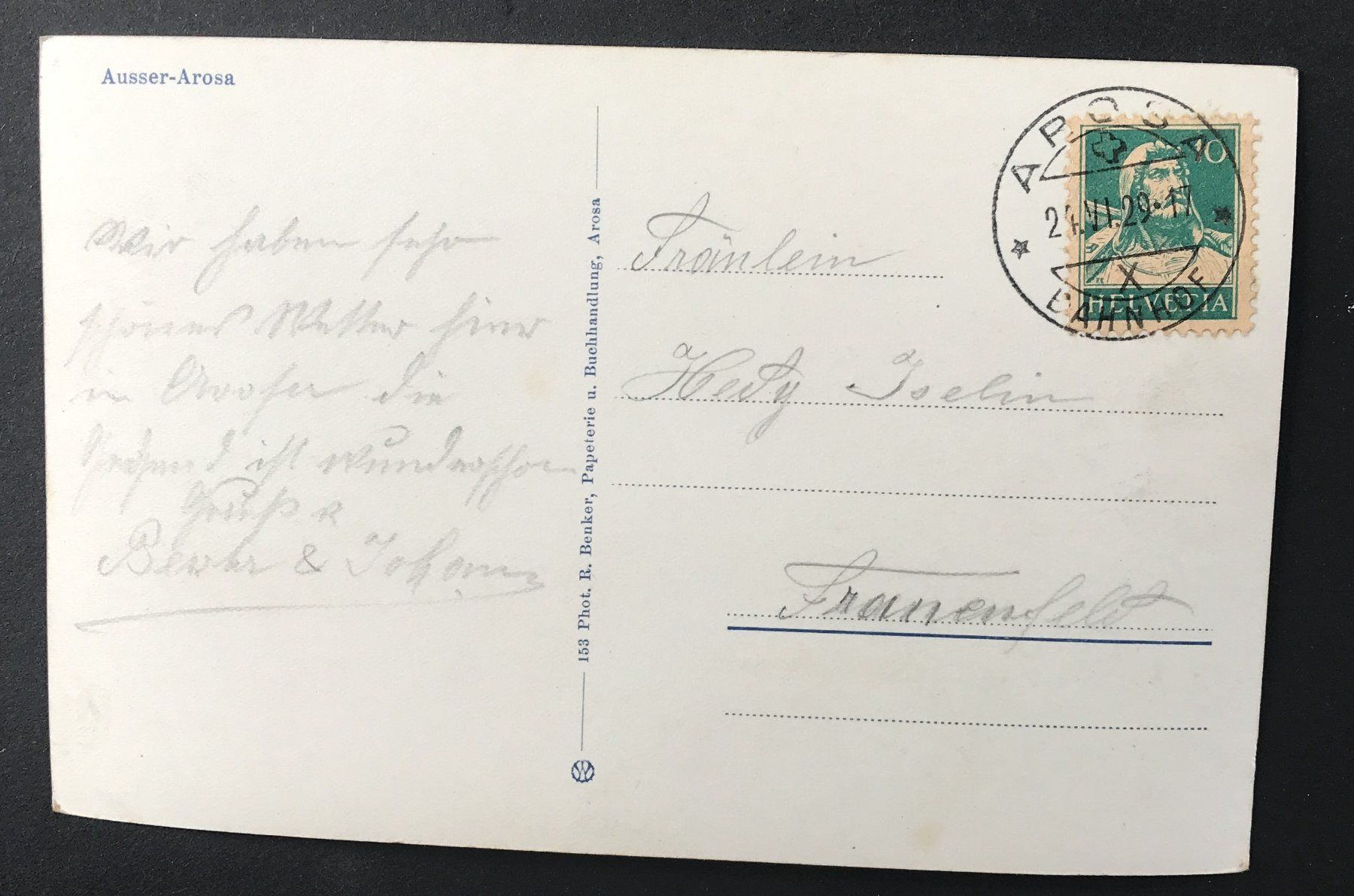 Cartoline postali: ALTE ANSICHTSKARTE AUSSER AROSA – Usato da Ostermundigen venduto da wini63 1