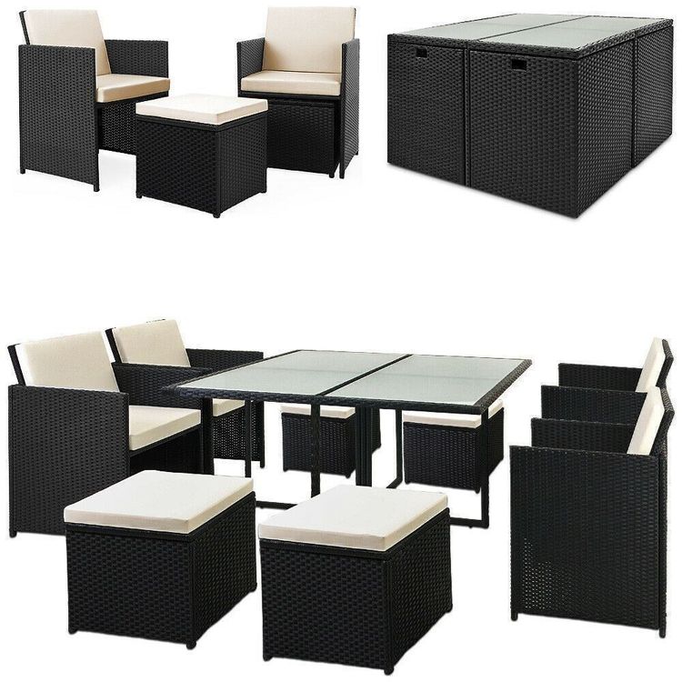 Poly Rattan Sitzgruppe Lounge 21 teilig Gartenmöbel Set Kaufen auf