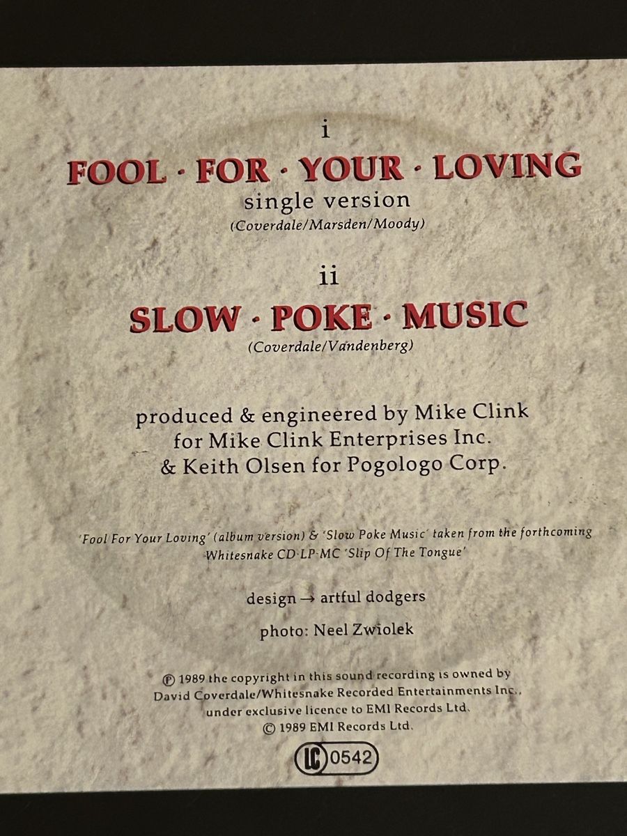 Dischi in vinile: WHITESNAKE. 1989. Fool • For • Your • Loving – Usato da Faulensee venduto da Mizuno06 2