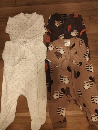 4 Baby Schlafanzüge H&M, Babylove Gr. 68 
