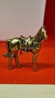 Miniatur Pferde-Statue mit Sattel, Vintage 🐴