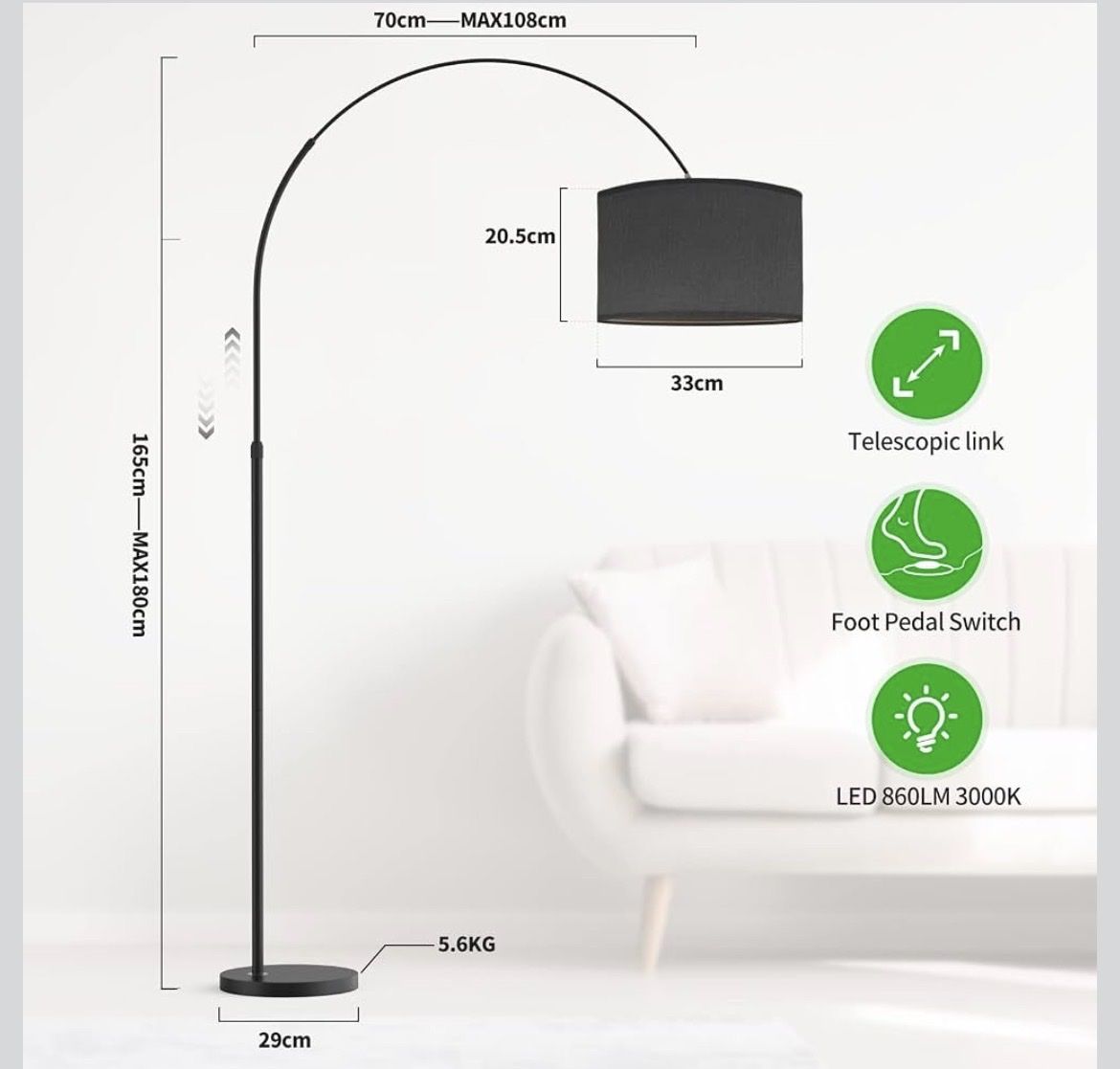 Lampade: Modlicht Bogenlampe Wohnzimmer Stehlampe JASMIN – Usato da Azmoos venduto da hin_xsj6 2
