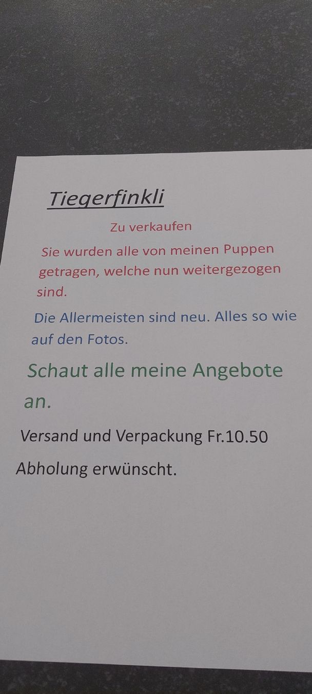 Puppen: Puppentiegerfinkli – Gebraucht aus Muri AG von nindo1 5