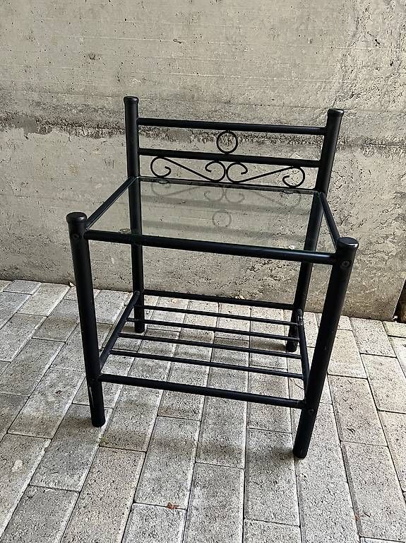 Tavoli: Beistelltisch schwarz Metall mit Glasplatte – Usato da Zufikon venduto da kat_w9sv