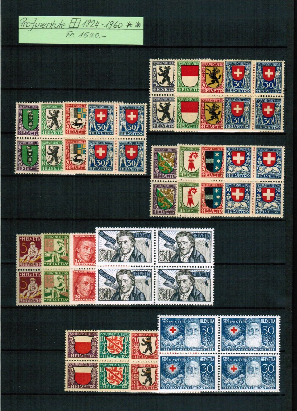 Tutti i francobolli: Pro Juventute - komplette VB-Sammlung 1924-1960 **postfrisch – Nuovo (secondo la descrizione) da Bern venduto da peri02
