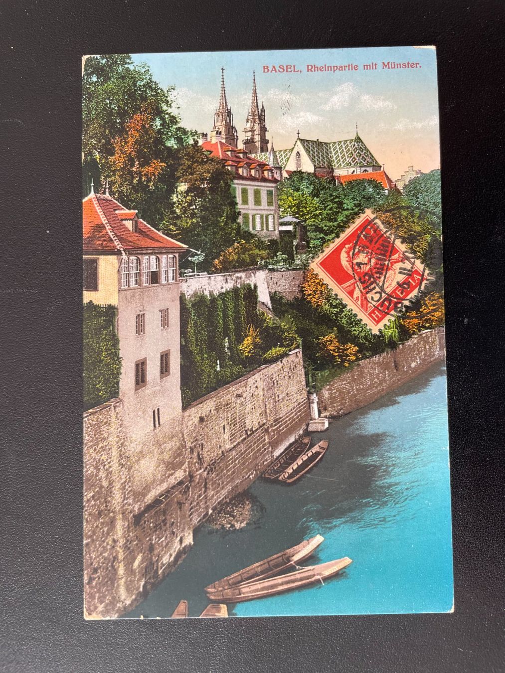 Cartoline postali: AK BS Basel, Rheinpartie mit Münster – Usato da Thal venduto da Danny82