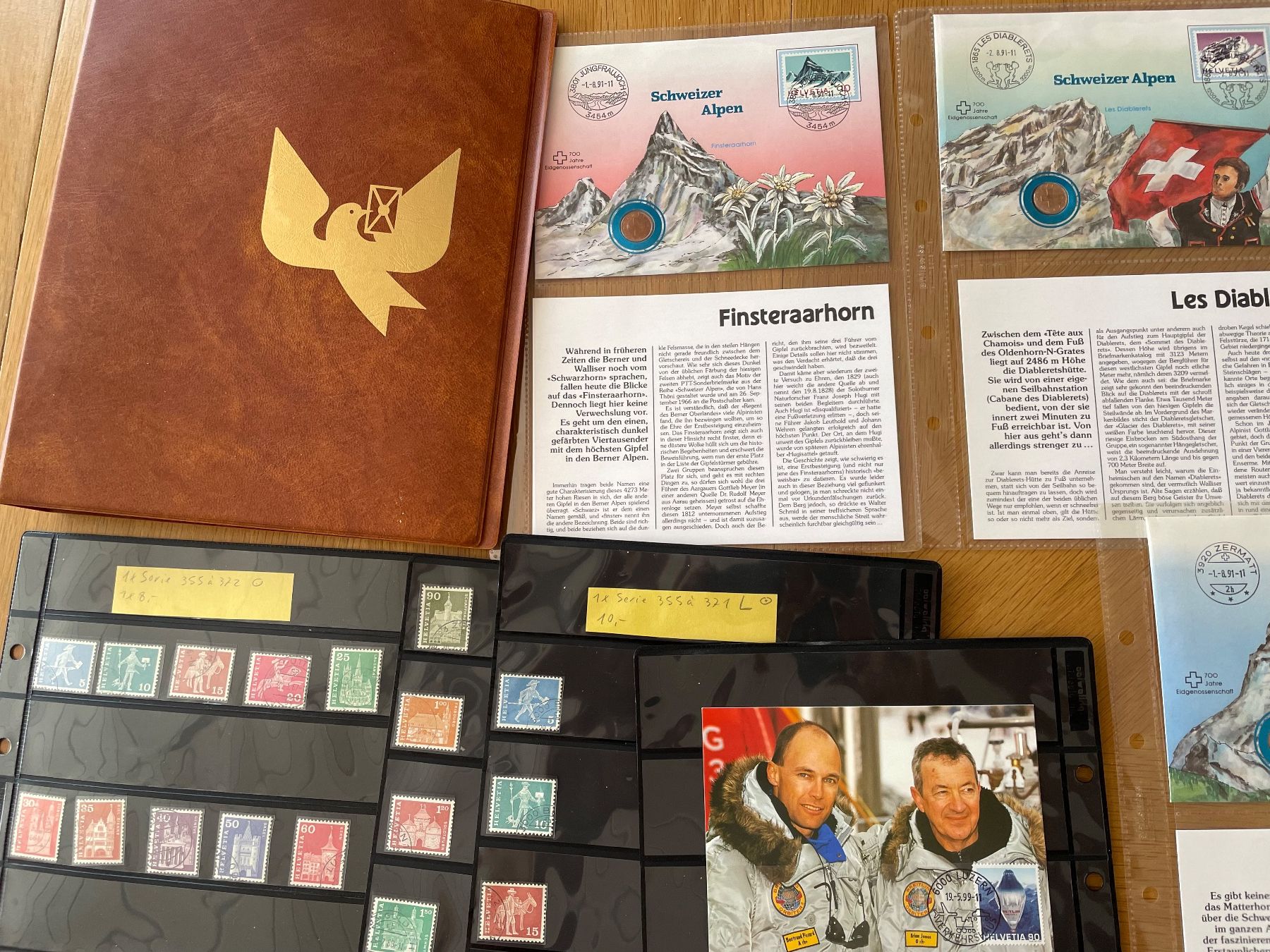 Tous les timbres: Cl. ALPES, B. Piccard, se tenant – D'occasion à Sonceboz-Sombeval par Comment2 1