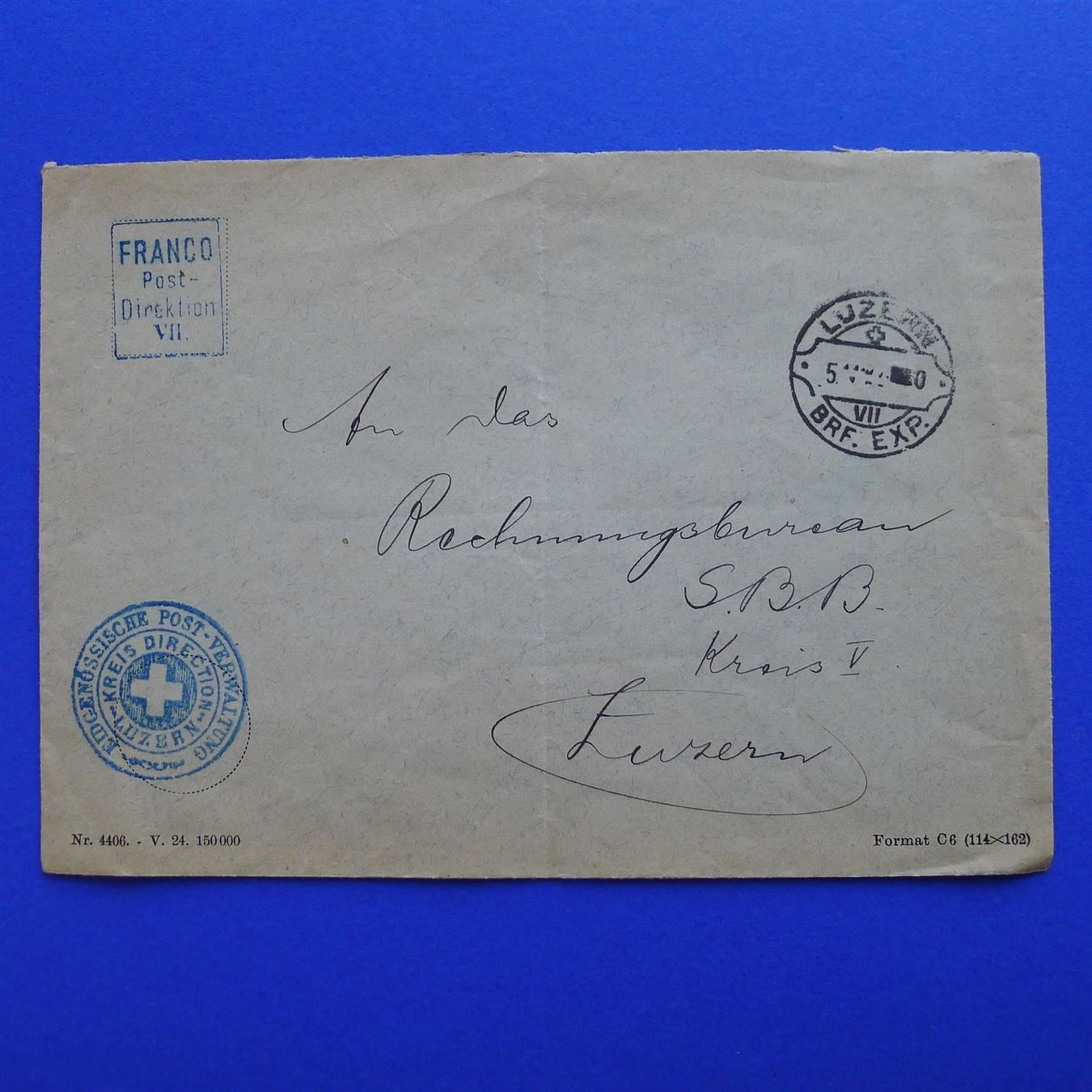 Alle Briefmarken: Kreis-Post-Direktion Luzern Rasierklinge – Gebraucht aus Ebikon von SilvioFreund