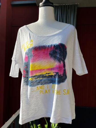 Esprit Shirt Gr. L Sommer Strand Print Neu