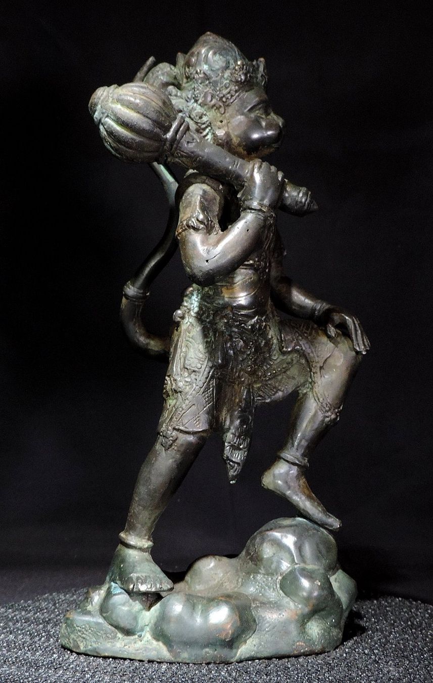 Statuette: Antike Bronze Statue - Hindu Gott Hanuman – Usato da Duggingen venduto da roterbambus 1