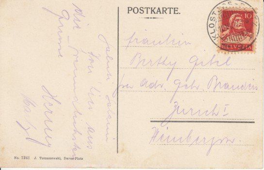 Cartoline postali: Davos, 1919 – Usato da Zuerich venduto da OceanLinerPostcards 1