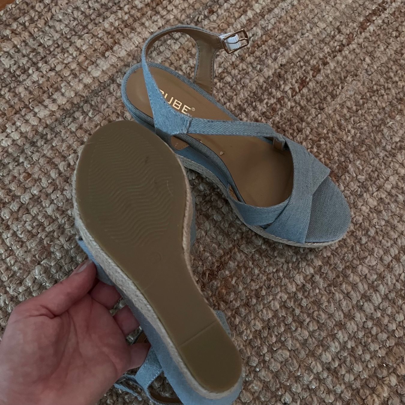 Scarpe da donna: Sandales talons compensés en jean – Usato da Pully venduto da sunaddict 3
