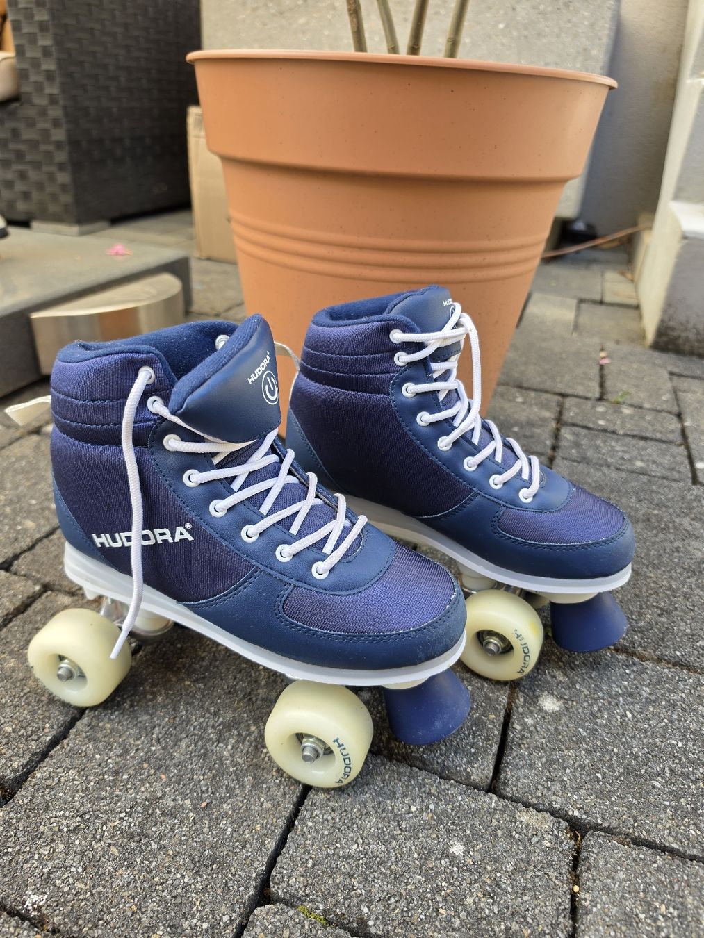 Pattini in linea & Pattini a rotelle: Hudora Rollschuhe »Advanced« LED in Navy. – Usato da Liestal venduto da sbliestal 2