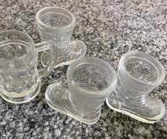 5 Schnaps Glaeser/ Stamperli in Stiefel Form, Vintage!