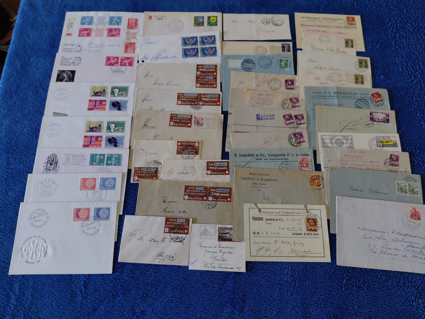 Alle Briefmarken: Superlos alte CH Briefe7Karten – Gebraucht aus Horw von Onurb008 1