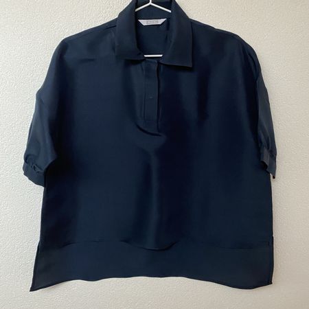 Chemisier soie bleu marine taille 36 - État Top!
