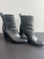 Schwarze DamenStiefeletten Echtleder, Gr:38 TopZustand(neu)