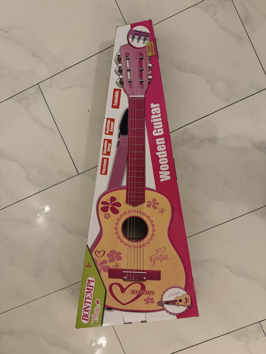 Bontempi Giocattoli: Bontempi Kindergitarre, pink – Nuovo e nell'imballaggio originale da Seengen venduto da Gegu2 1
