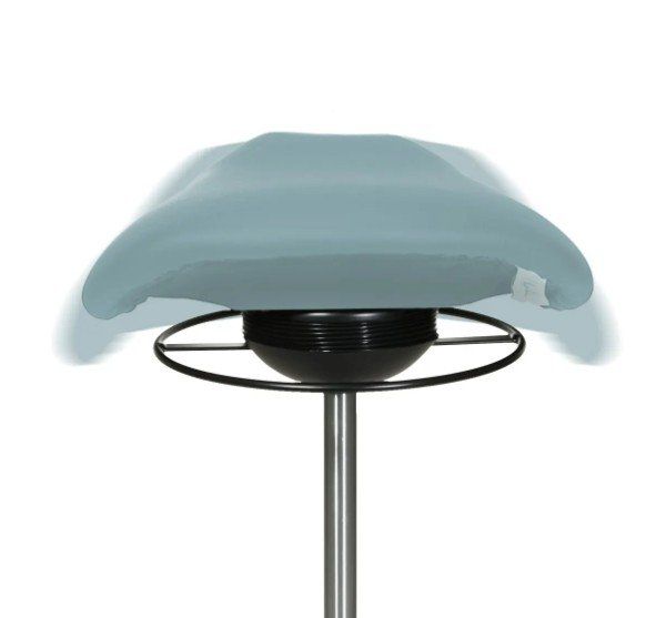 Sgabelli: Sattelsitz-Hocker HELLBLAU mit Schwing-Mechanismus – Nuovo e nell'imballaggio originale da Schaffhausen venduto da Praxis-Nova 4