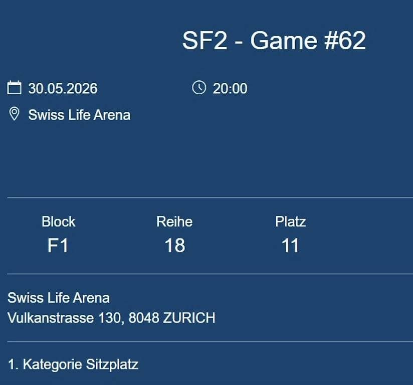 Biglietti: IIHF Eishockey WM/Halbfinal/Abendpsiel2x Sitzplätze – Usato da Bettlach venduto da xcrowe 1