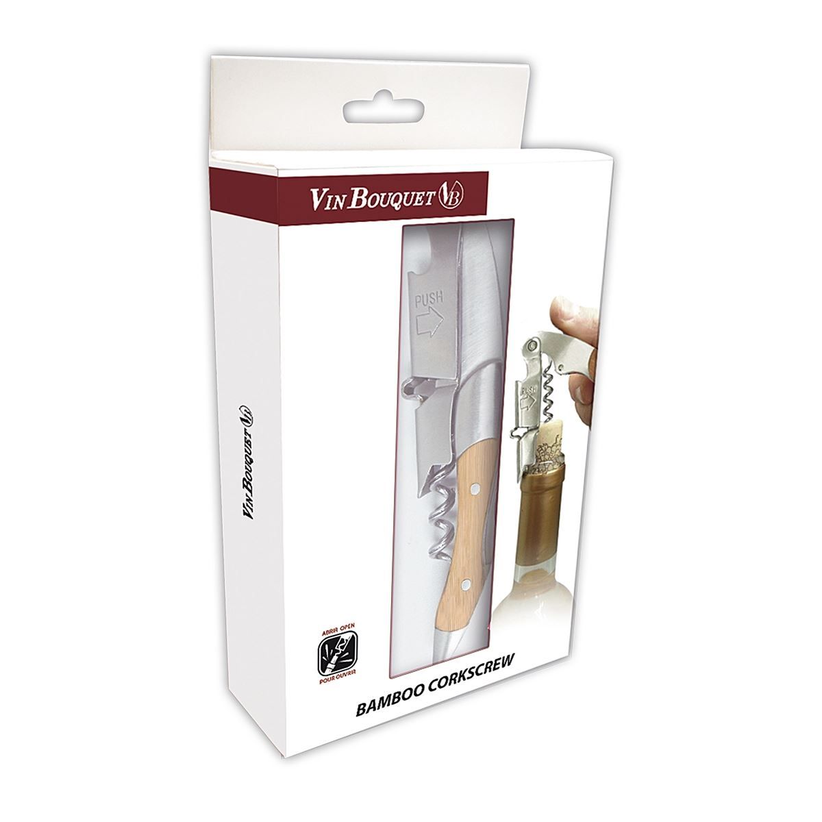 Apribottiglie & Tappi per chiusura: Vin Bouquet Kellnerkorkenzieher Holz – Nuovo e nell'imballaggio originale da Wettingen venduto da kochshop 1