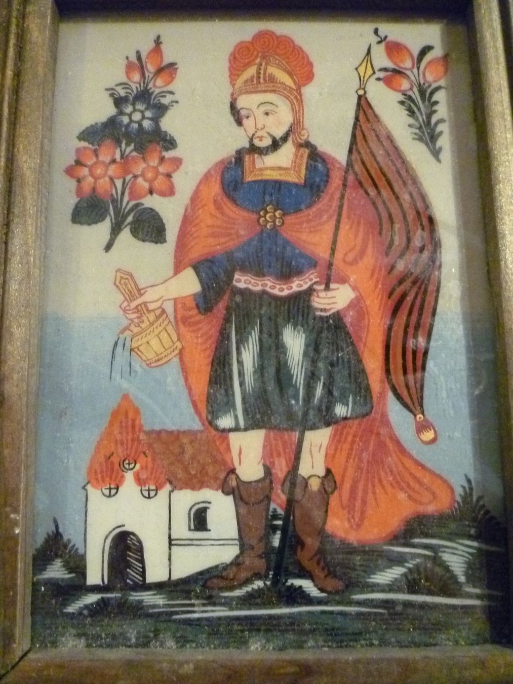 Dipinti: Hl. Florian - Hinterglasmalerei – Usato da Bischofszell venduto da Joachim-115 1