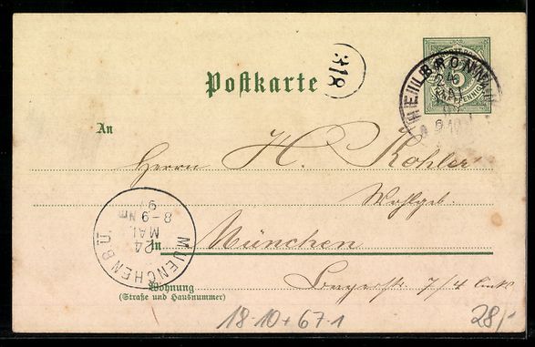 Cancelleria postale: Litho Heilbronn, Gewerbe- u. Industrie-A – Usato da Berlin venduto da bartko-reher 1