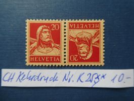 CH Kehrdruck Nr. K25y postfrisch **