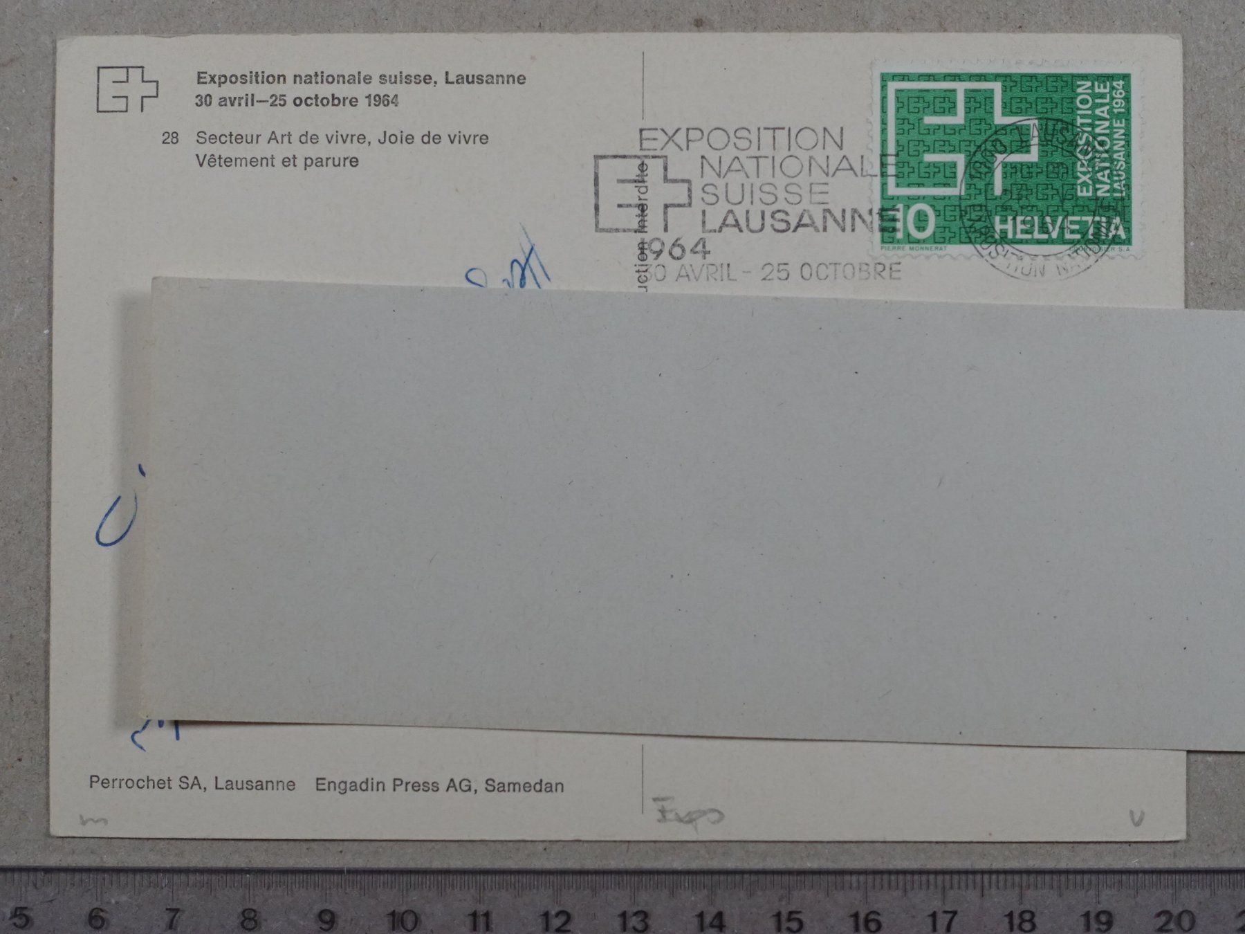 Cartoline postali: Lausanne, Expo 1964 – Usato da Lenzburg venduto da fh1 1