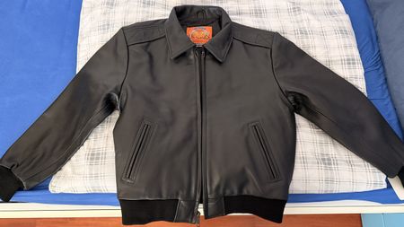 U.S. Wings Fonzie-Style Lederjacke, Grösse M, Schwarz