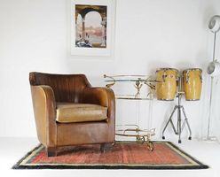 Casa Padrino Leder Sessel Vintage Design, braun .