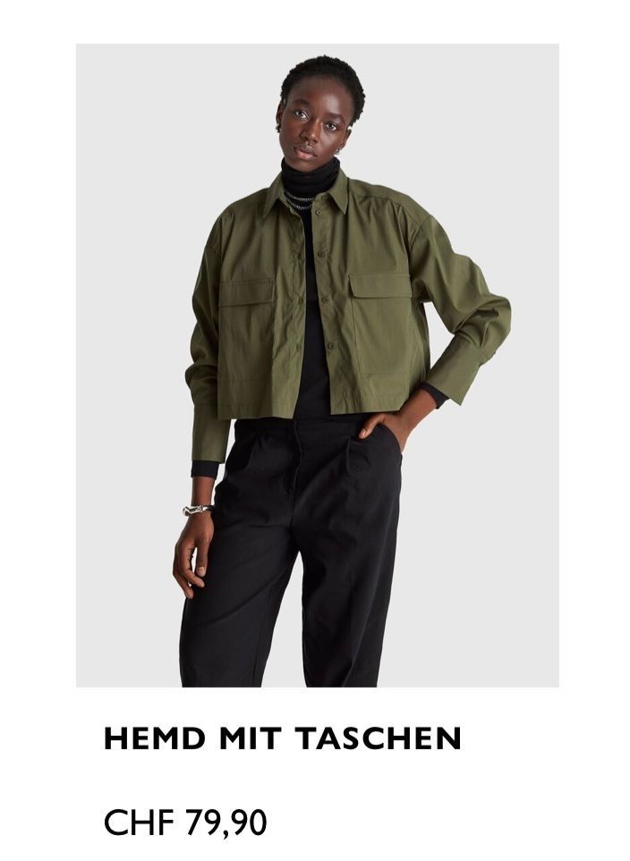Benetton Camicette: Benetton Hemd Olive, Grösse M – Nuovo e nell'imballaggio originale da Schaan venduto da Hermine2018