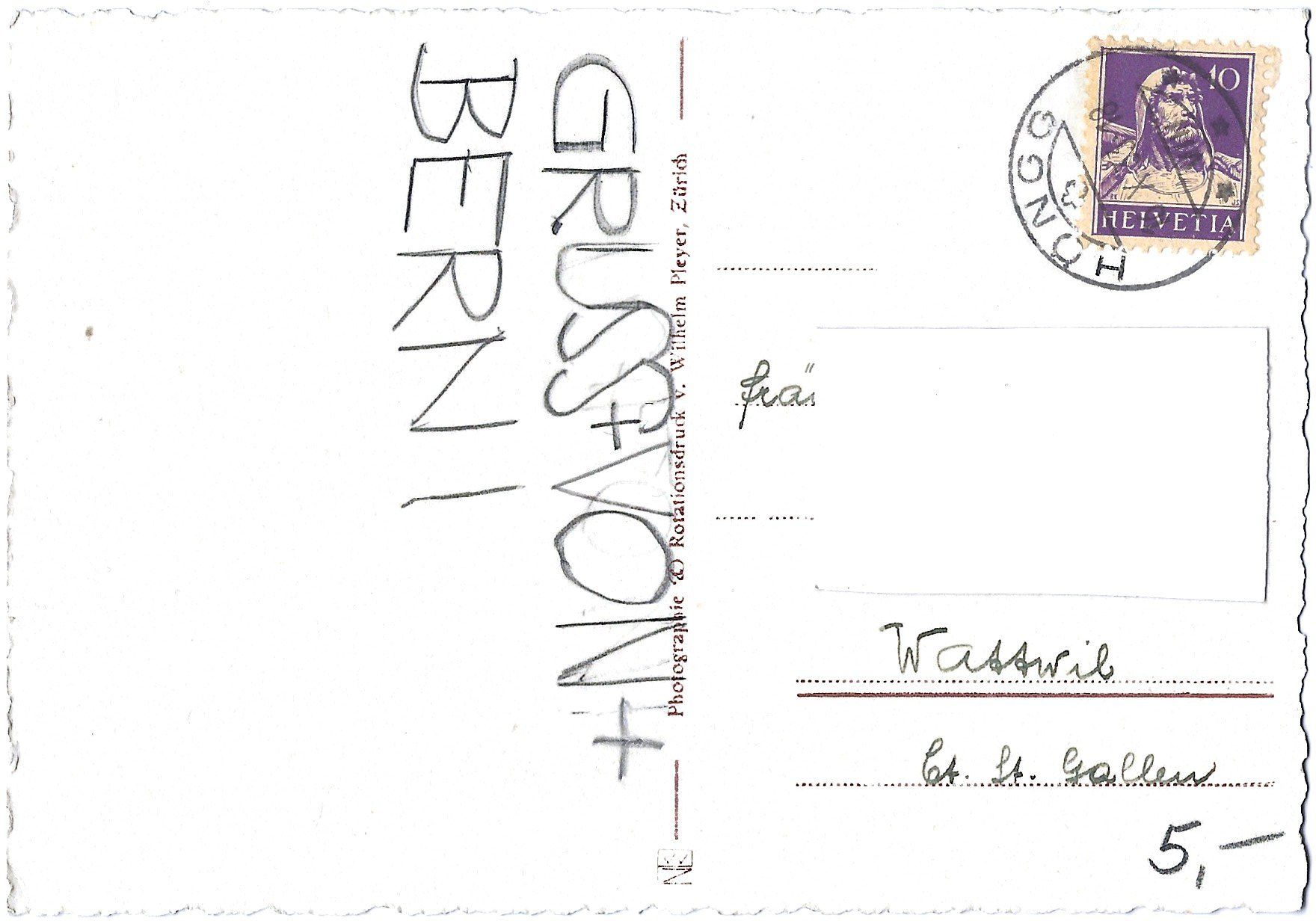 Cartoline postali: 268   Zürich – Usato da Bütschwil venduto da Jackson1A 1
