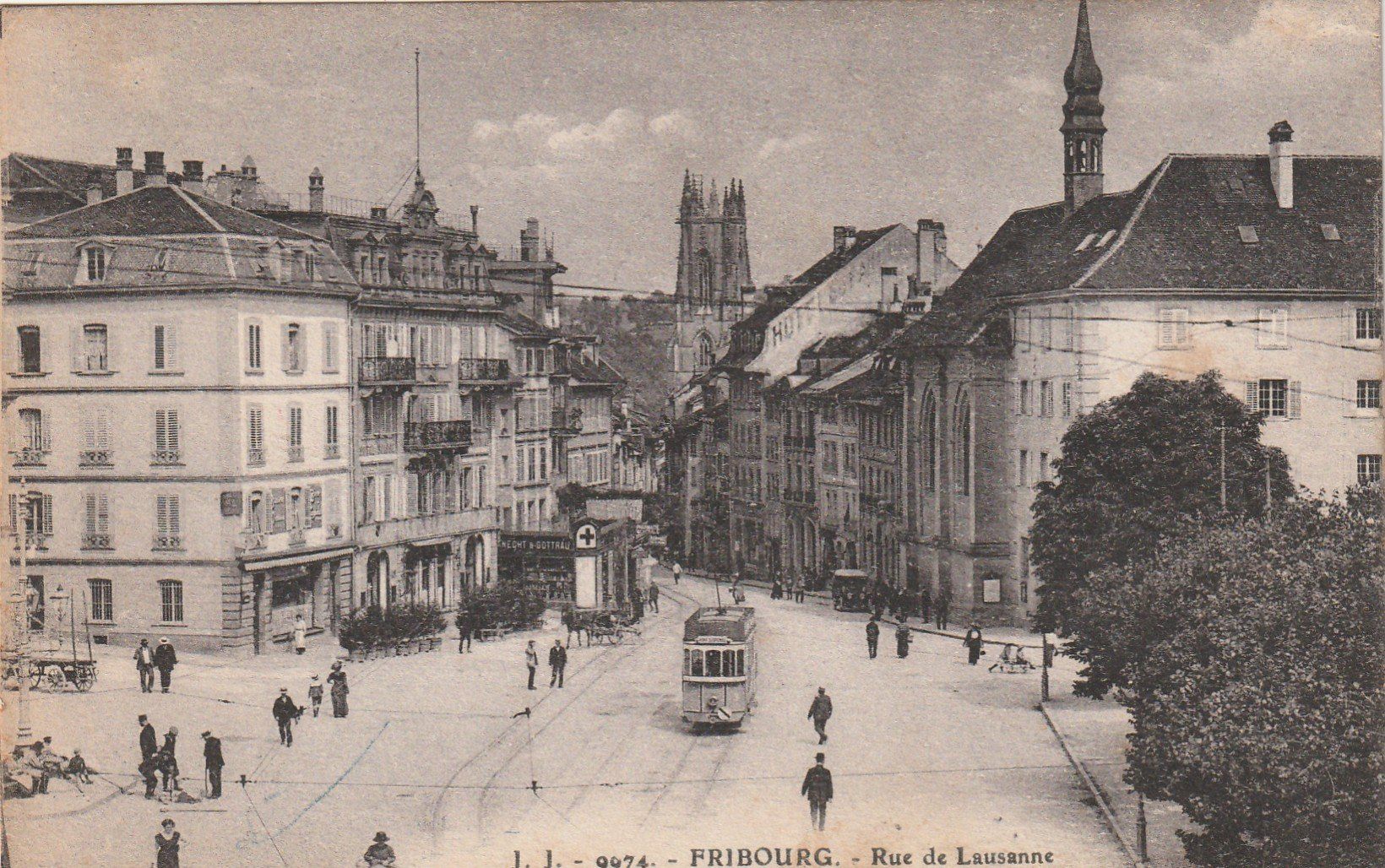 Ansichtskarten: Fribourg mit Tram – Gebraucht aus Rorschacherberg von fratovi2