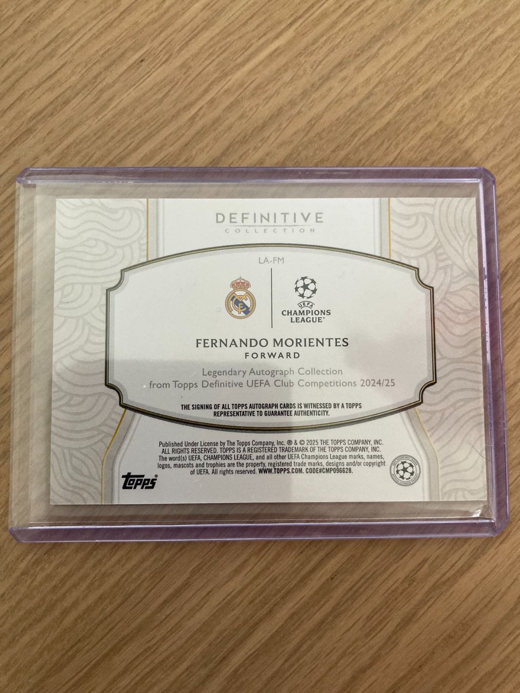 Topps Carte collezionabili: Topps Definitive - Fernando Morientes Auto /25 – Usato da La Tour-de-Peilz venduto da Tyalos_Cards 1