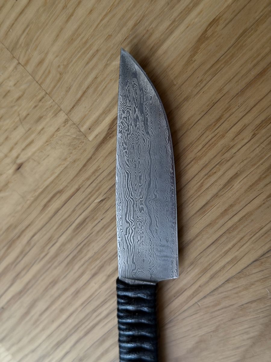 Coltelli da cucina: Artisan handmade damascus EDC knife with leather sheath – Nuovo (secondo la descrizione) da La Tour-de-Peilz venduto da bma_s97h 2