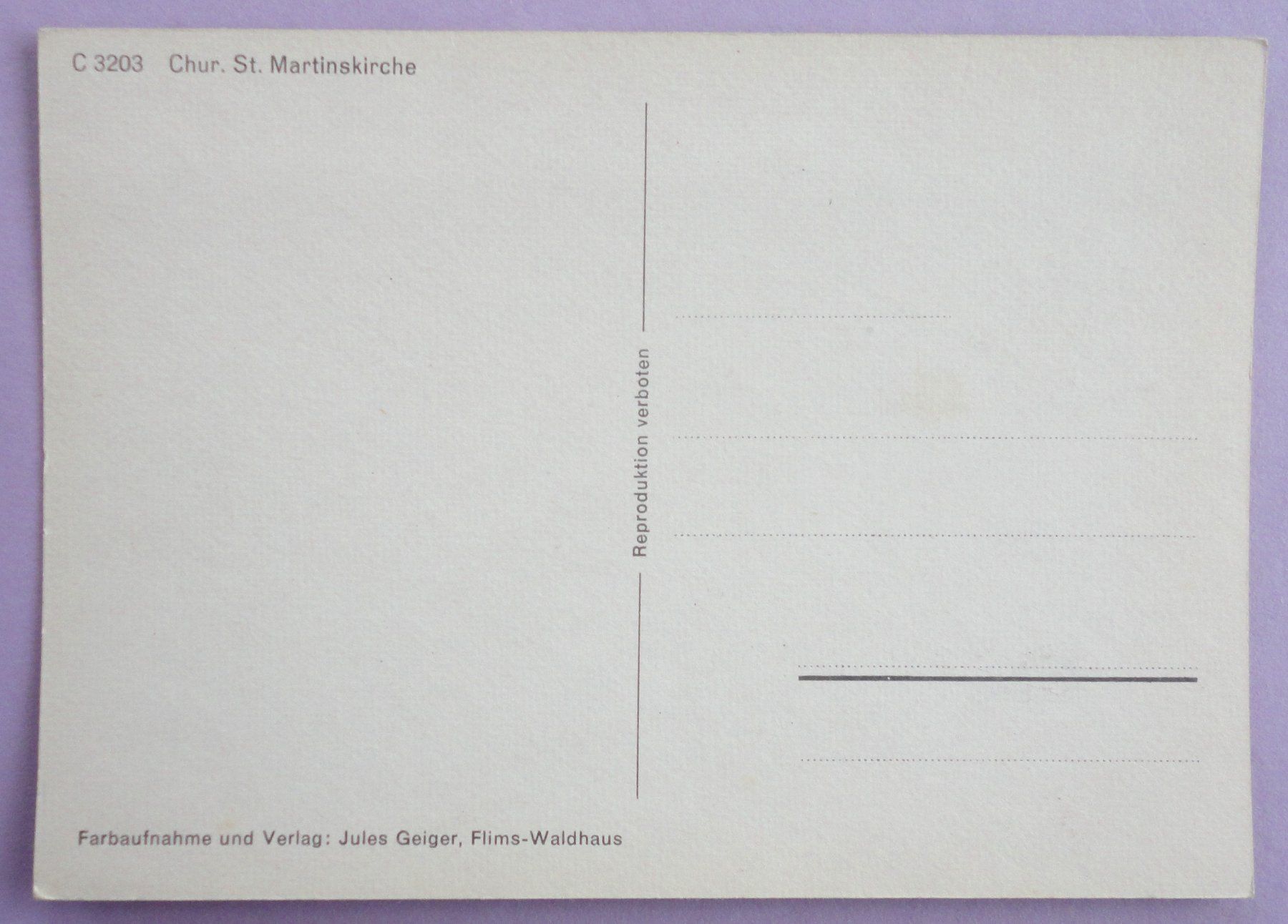 Cartoline postali: Chur, St. Martinskirche – Usato da Fétigny venduto da Billy2miny 1