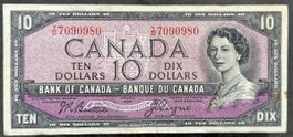 Kanada 10 Dollar Schein von 1954 - Selten und Wertvoll!