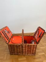 Picknickkorb mit Zubehör für 4 Personen Rattangeflecht or...