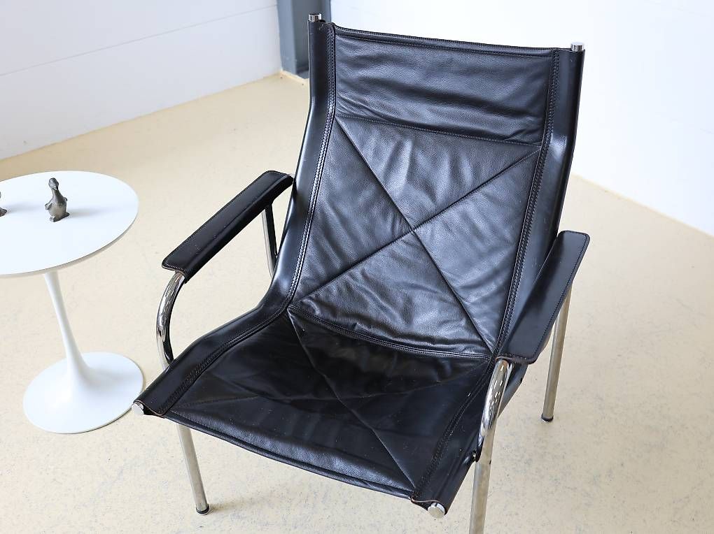 Fauteuils: Strässle Ledersessel | Schwarz Chrom | – D'occasion à Meinisberg par atelier_TILIJA 1