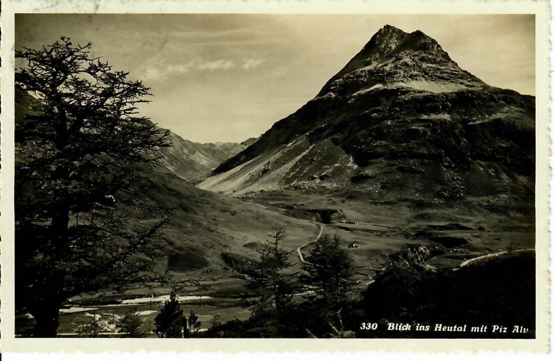 Cartoline postali: Blick ins Heutal mit Piz Alv 1934 – Usato da Hochdorf venduto da Ziegel-16