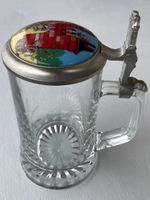 Bierseidel/Krug mit Motiv-Zinndeckel Feldschlösschen