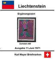 Ergänzungswert 1971        Ausgabe Liechtenstein