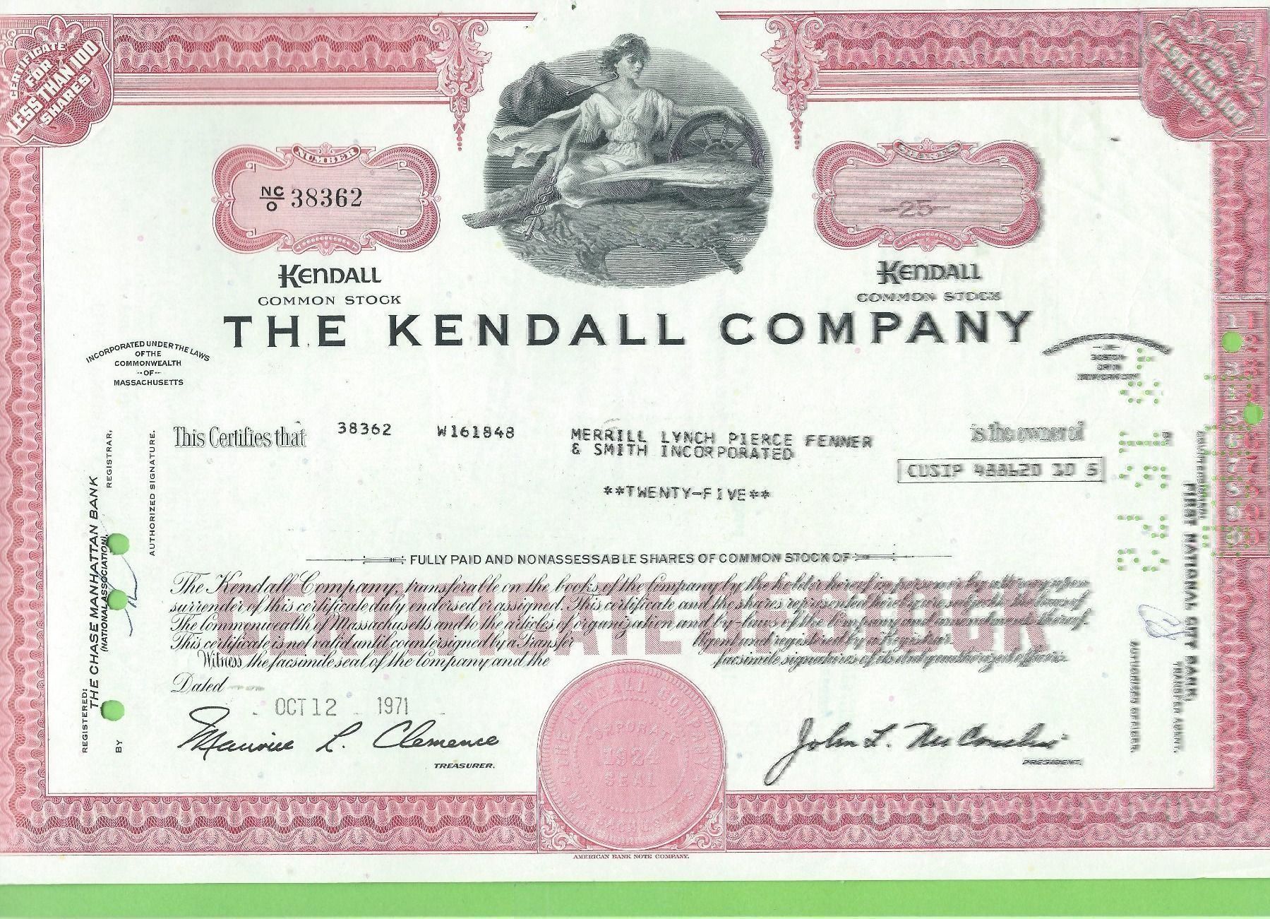 Alle Münzen: Kendall Company, 1971 – Gebraucht aus Zürich von t24_de