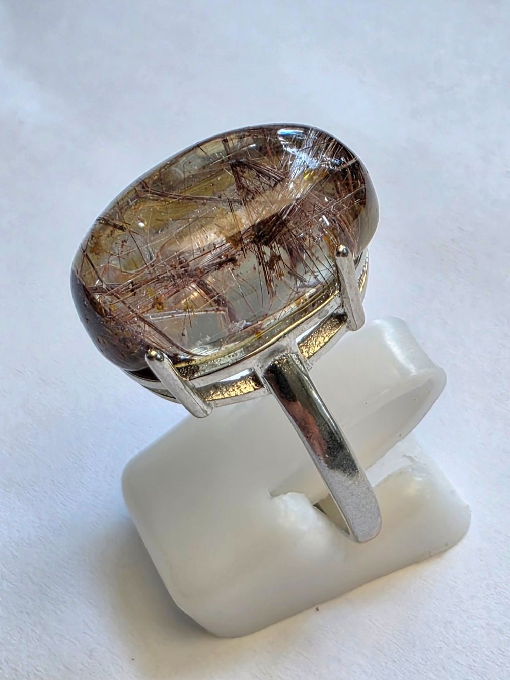 Anelli: Ring mit Rutilquarz in Silber Grösse anpassbar ca 60 – Nuovo (secondo la descrizione) da Zürich venduto da benedikt12 6