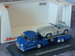 Blaues Wunder Mercedes Schnelltransporter mit 300SLR 1:43