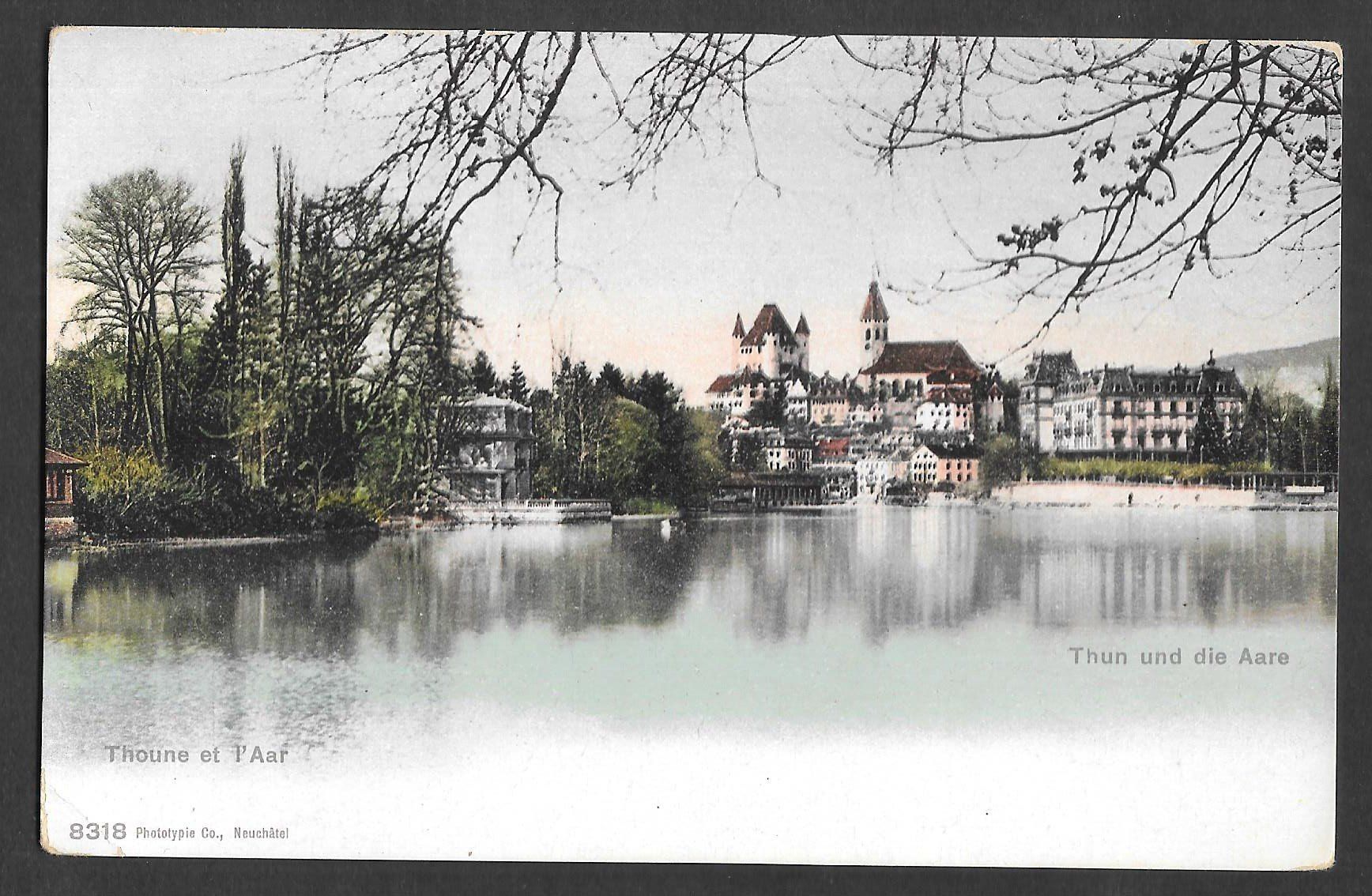 Ansichtskarten: Thun und die Aare Teilansicht – Gebraucht aus Olten von clotaldi
