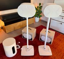 2x Sonos Era 300 + Sub Mini + Sanus Ständer | neuwertig