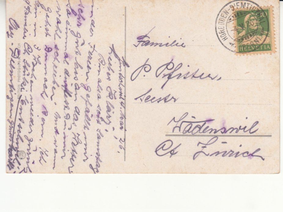 Ansichtskarten: Horboden Diemtigthal 1926 – Gebraucht aus Bürglen TG von StampGraf 1